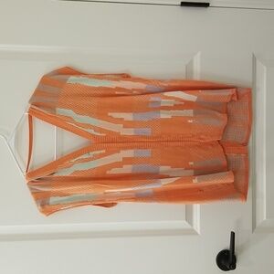 Gypsy 05 Small Orange Oversized Sleeveless Top